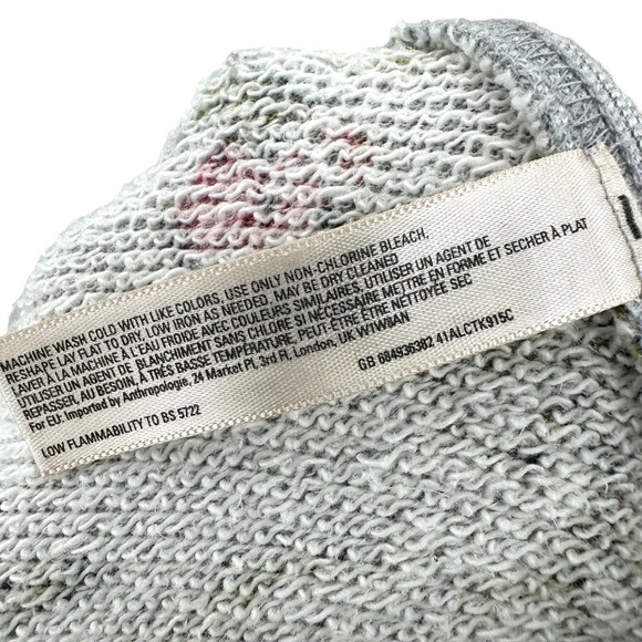 Anthropologie Saturday Sunday Florascape Moto Jacket Sweatshirt Gray Size Small - Picture 12 of 12